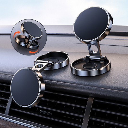Spacix | Magnetische, runde und klappbare Handyhalterung fürs Auto
