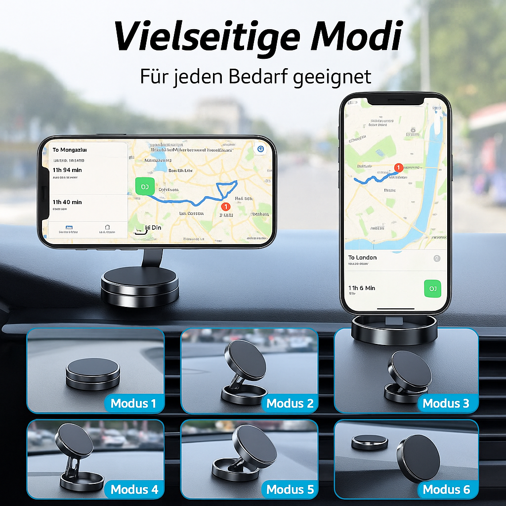 Spacix | Magnetische, runde und klappbare Handyhalterung fürs Auto