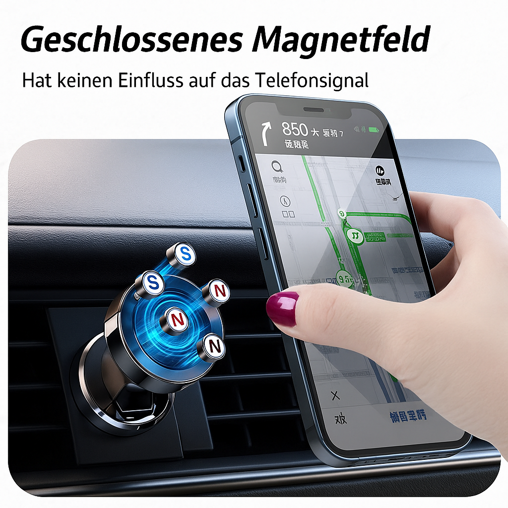 Spacix | Magnetische, runde und klappbare Handyhalterung fürs Auto